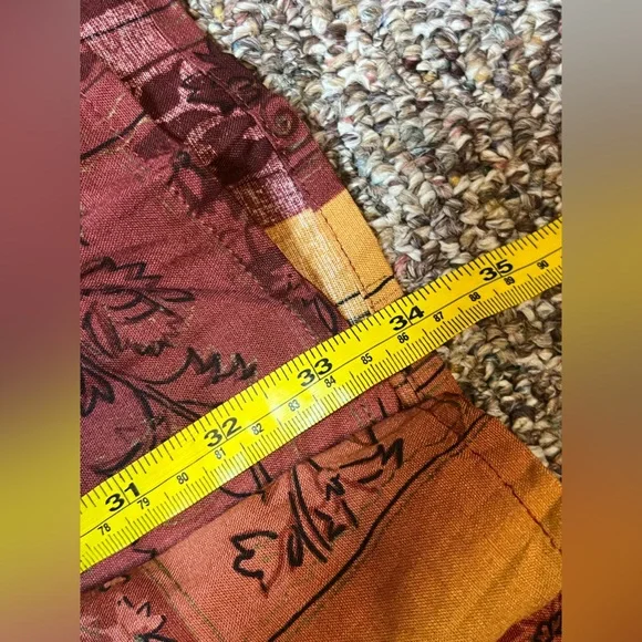 Lucy Boho Patchwork Midi Skirt XL Red Orange Flowy Festival Cottagecore - Picture 9 of 9